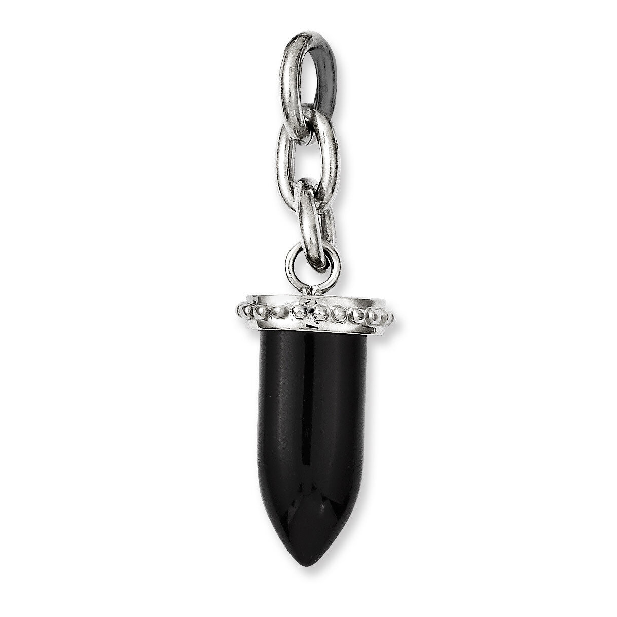 Small Fang Onyx Interchangeable Charm Pendant - Stainless Steel SRCH203 by Chisel, MPN: SRCH203,