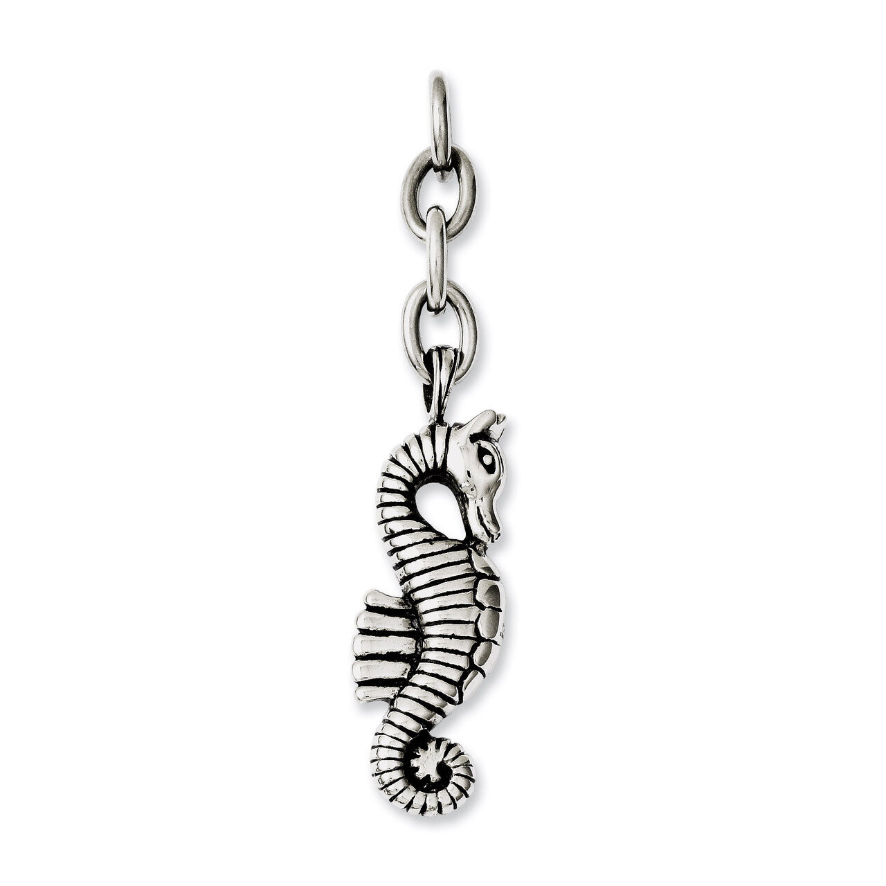 Seahorse Interchangeable Charm Pendant - Stainless Steel SRCH222