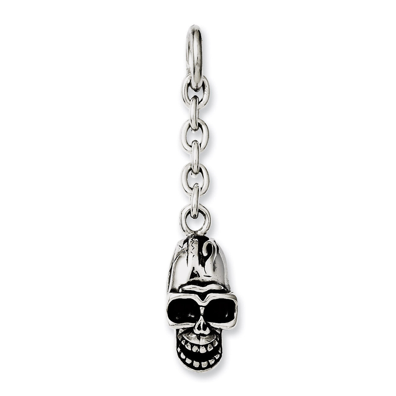 Skull Interchangeable Charm Pendant - Stainless Steel SRCH233 by Chisel, MPN: SRCH233,