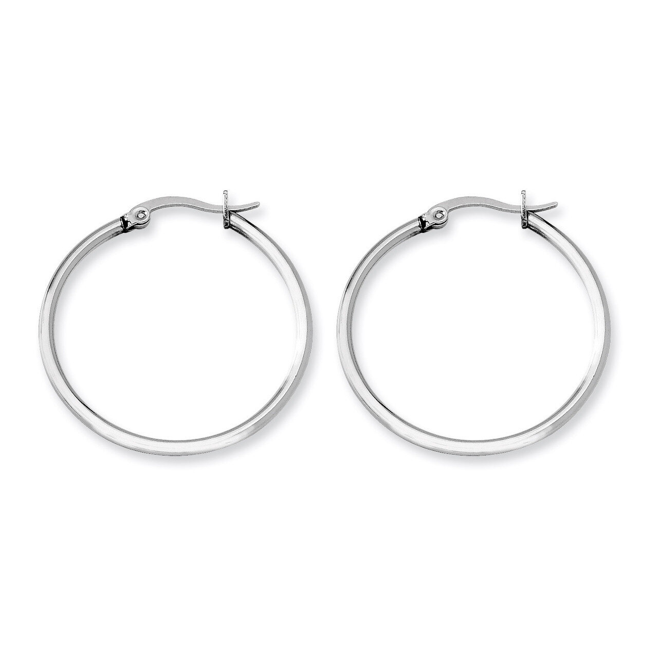 32.50 mm Diameter Hoop Earrings - Stainless Steel SRE115 by Chisel, MPN: SRE115, 883957718347