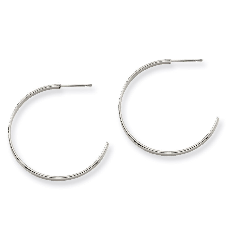 33mm Diameter J Hoop Post Earrings - Stainless Steel SRE131 by Chisel, MPN: SRE131, 883957747514