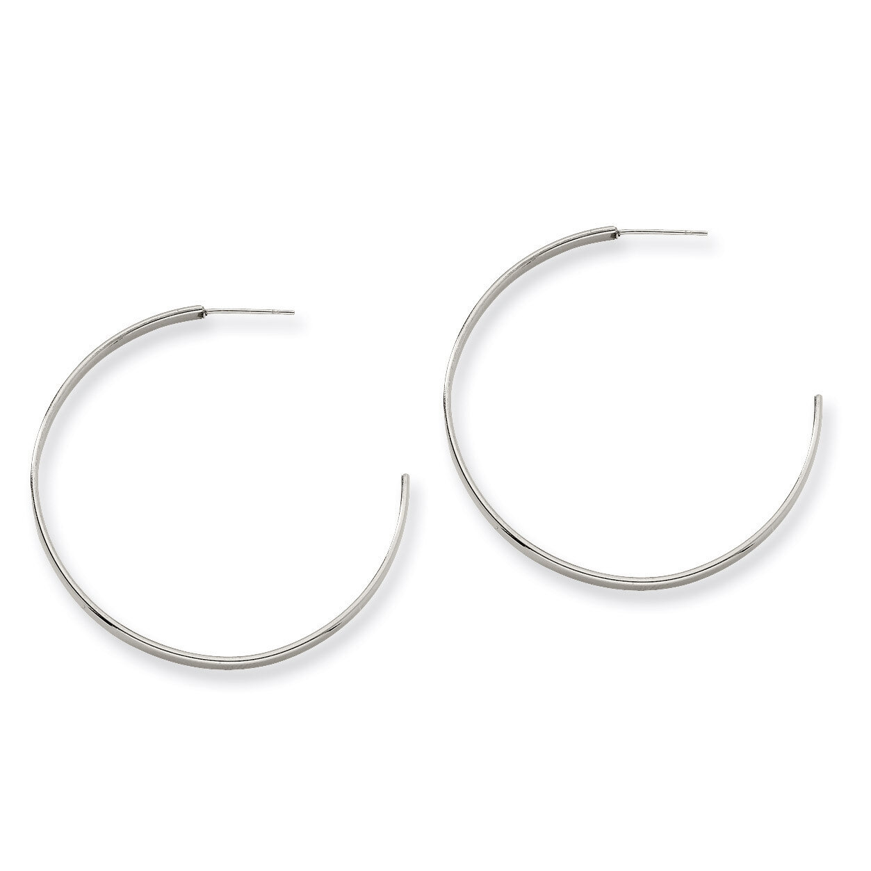 44mm Diameter J Hoop Post Earrings - Stainless Steel SRE132 by Chisel, MPN: SRE132, 883957747521