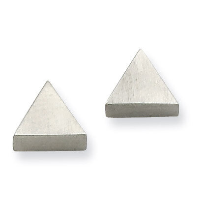 Brushed Triangle Post Earrings - Stainless Steel SRE327