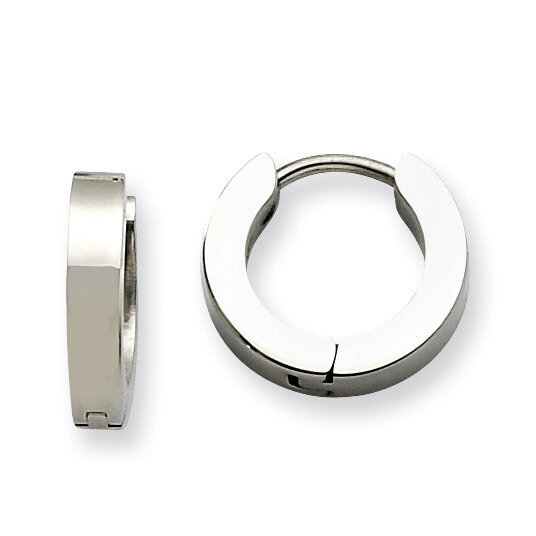 Brushed Hinged Hoop Earrings - Stainless Steel SRE376 by Chisel, MPN: SRE376, 886774039015
