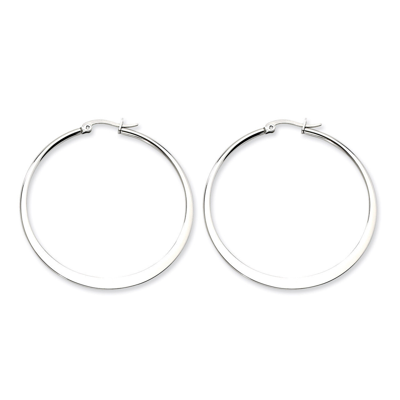 Polished 50mm Hoop Earrings - Stainless Steel SRE402 by Chisel, MPN: SRE402, 886774039275