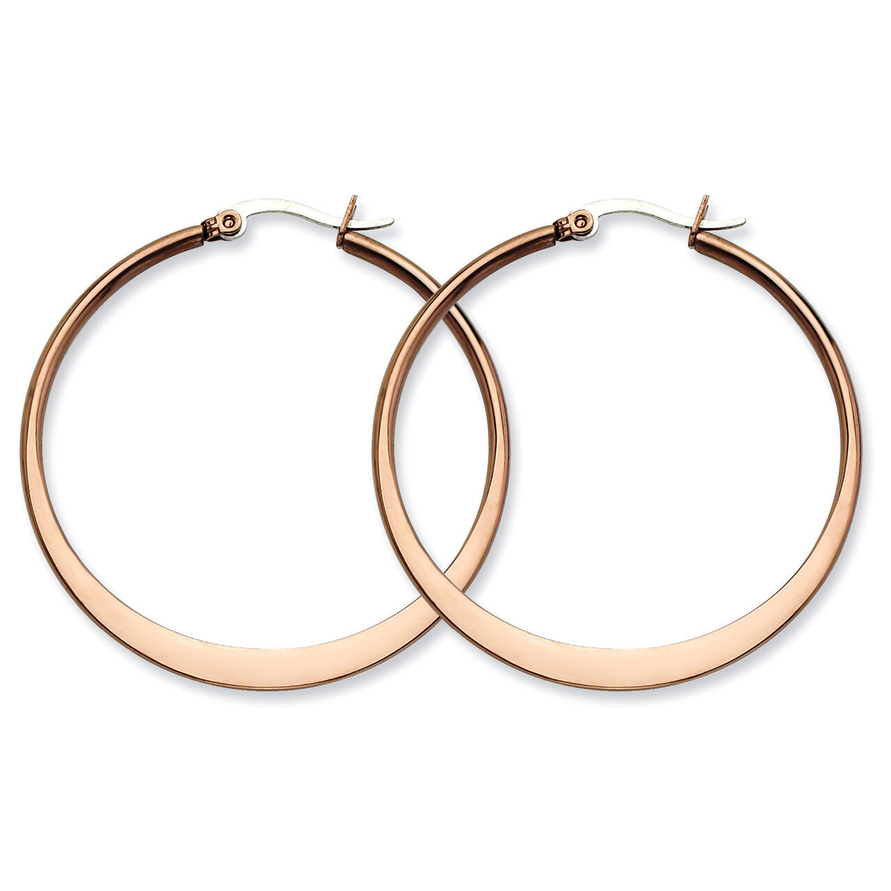 Chocolate IP plated 43mm Hoop Earrings - Stainless Steel SRE420 by Chisel, MPN: SRE420, 886774039459