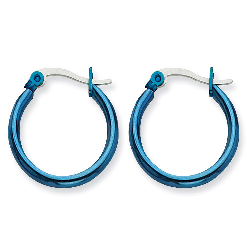 Blue IP plated 19mm Hoop Earrings - Stainless Steel SRE423