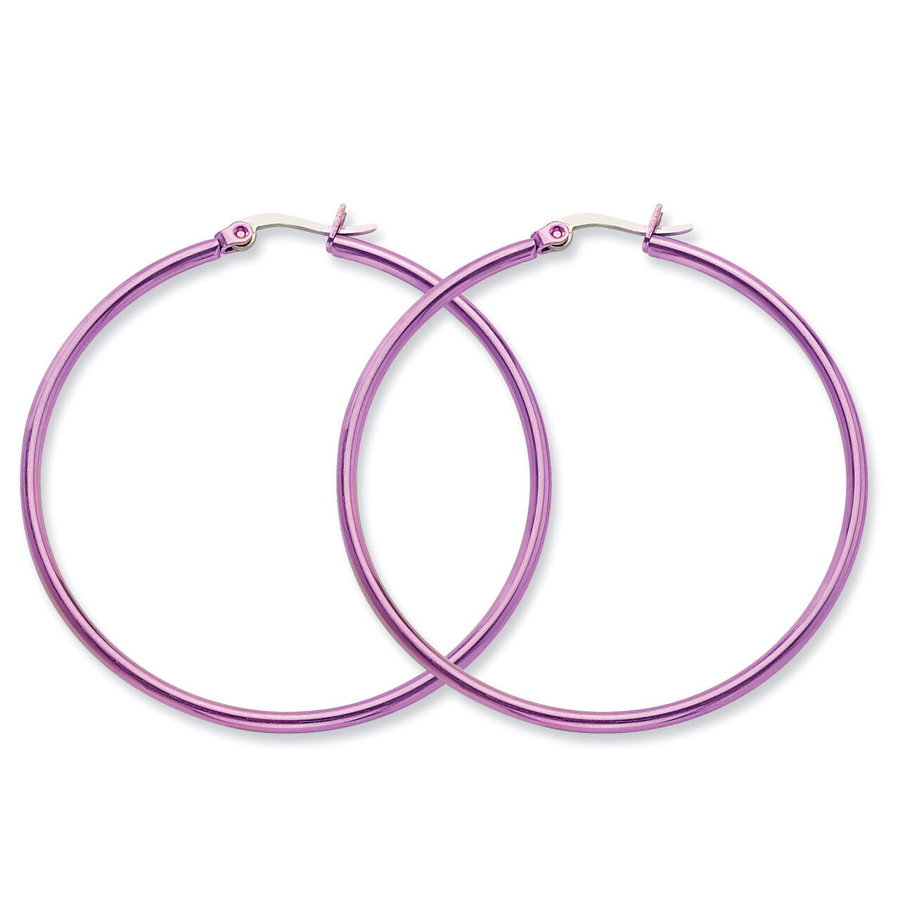 Pink IP plated 48mm Hoop Earrings - Stainless Steel SRE434
