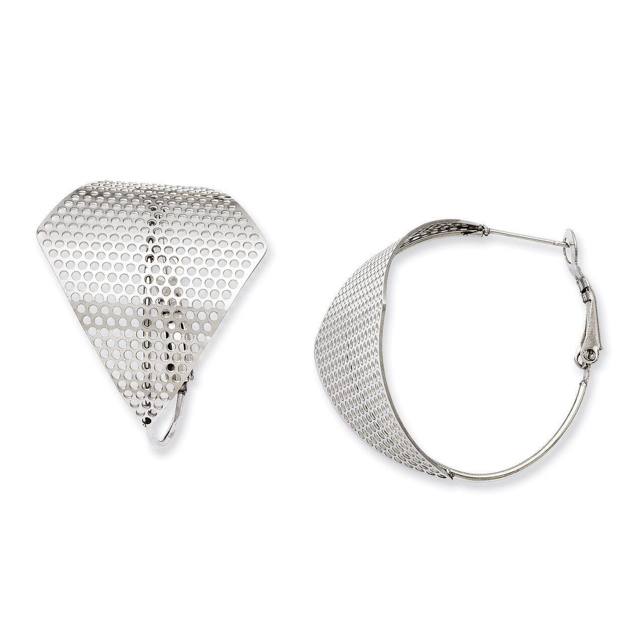 Fancy Cut Out Hoop Earrings - Stainless Steel SRE476 by Chisel, MPN: SRE476, 883957038599