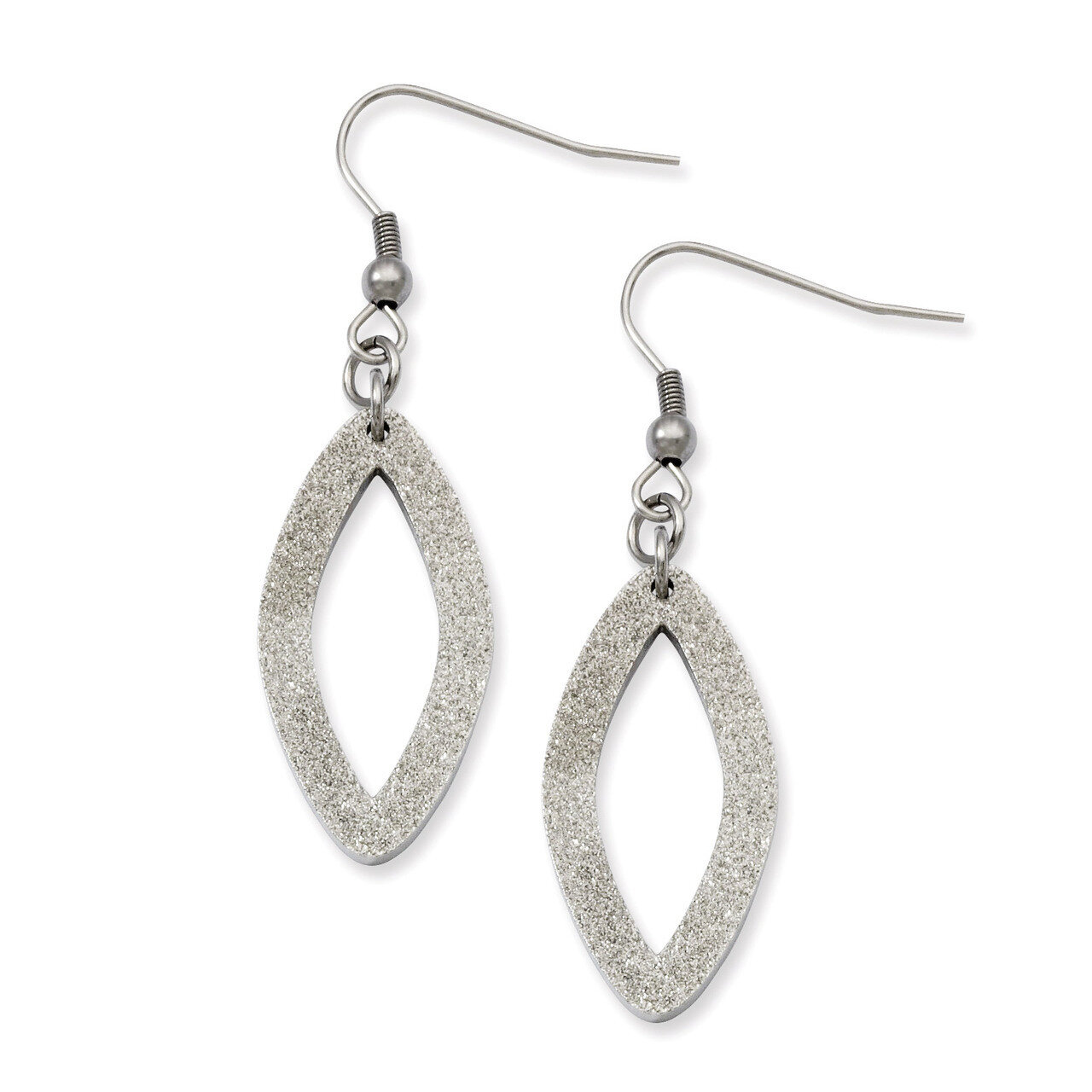 Laser Cut Oval Dangle Earrings - Stainless Steel SRE492 by Chisel, MPN: SRE492, 883957568997