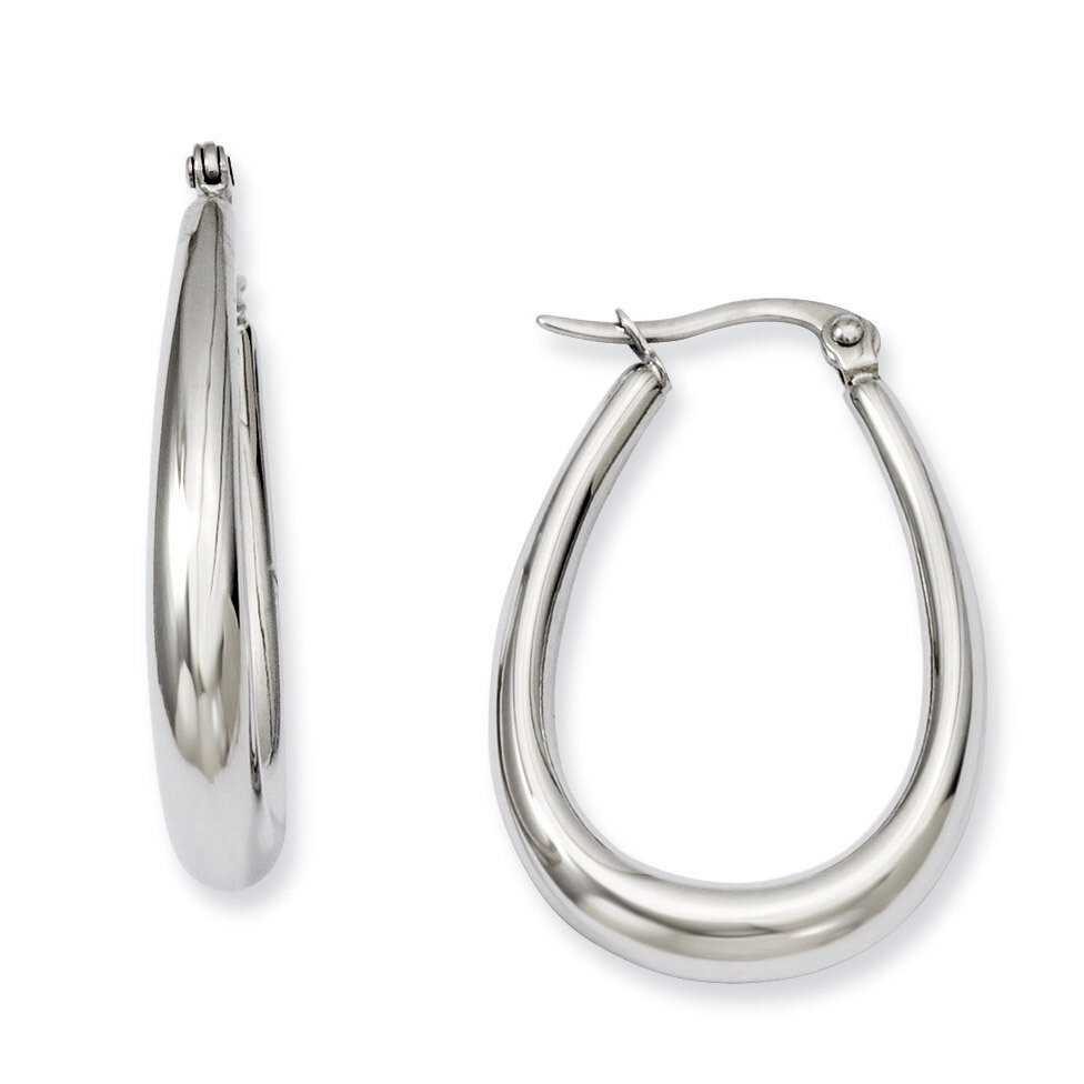 Teardrop Hoop Earrings - Stainless Steel SRE507