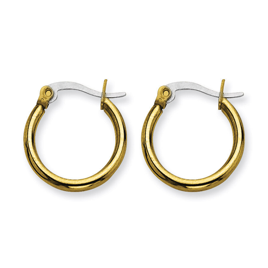 Gold IP plated 19mm Hoop Earrings - Stainless Steel SRE558