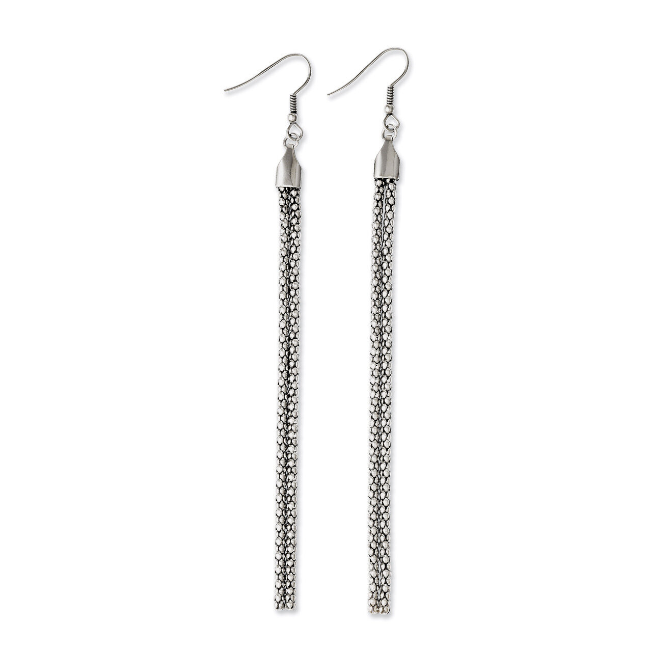 Polished Dangle Earrings - Stainless Steel SRE592 by Chisel, MPN: SRE592, 886774238333