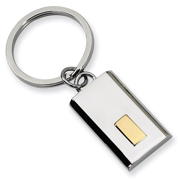 Polished Yellow IP-plated Key Chain - Stainless Steel SRK115 by Chisel, MPN: SRK115, 883957747712