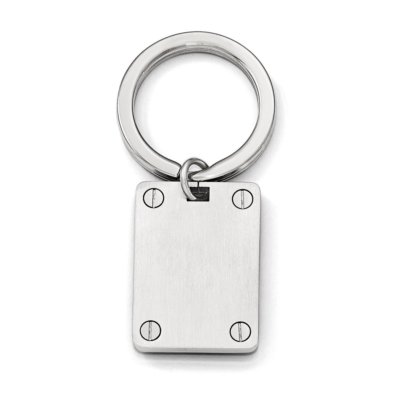 Polished and Brushed Key Ring - Stainless Steel SRK133