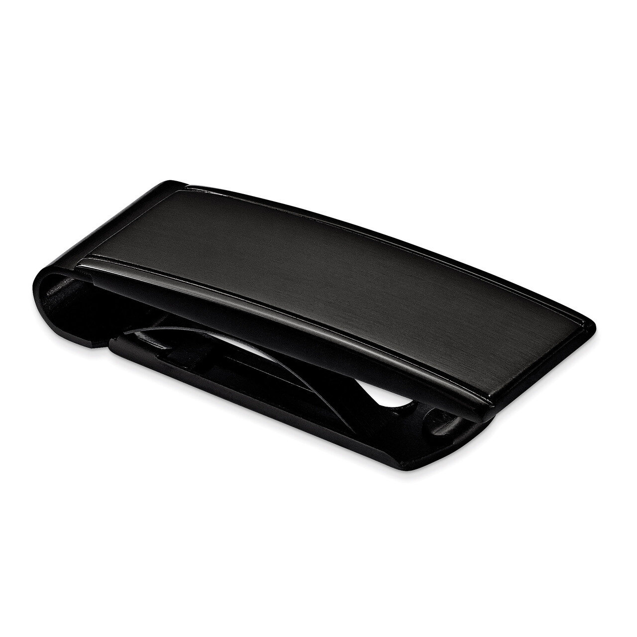 Brushed and Polished Black IP-plated Money Clip - Stainless Steel SRM121