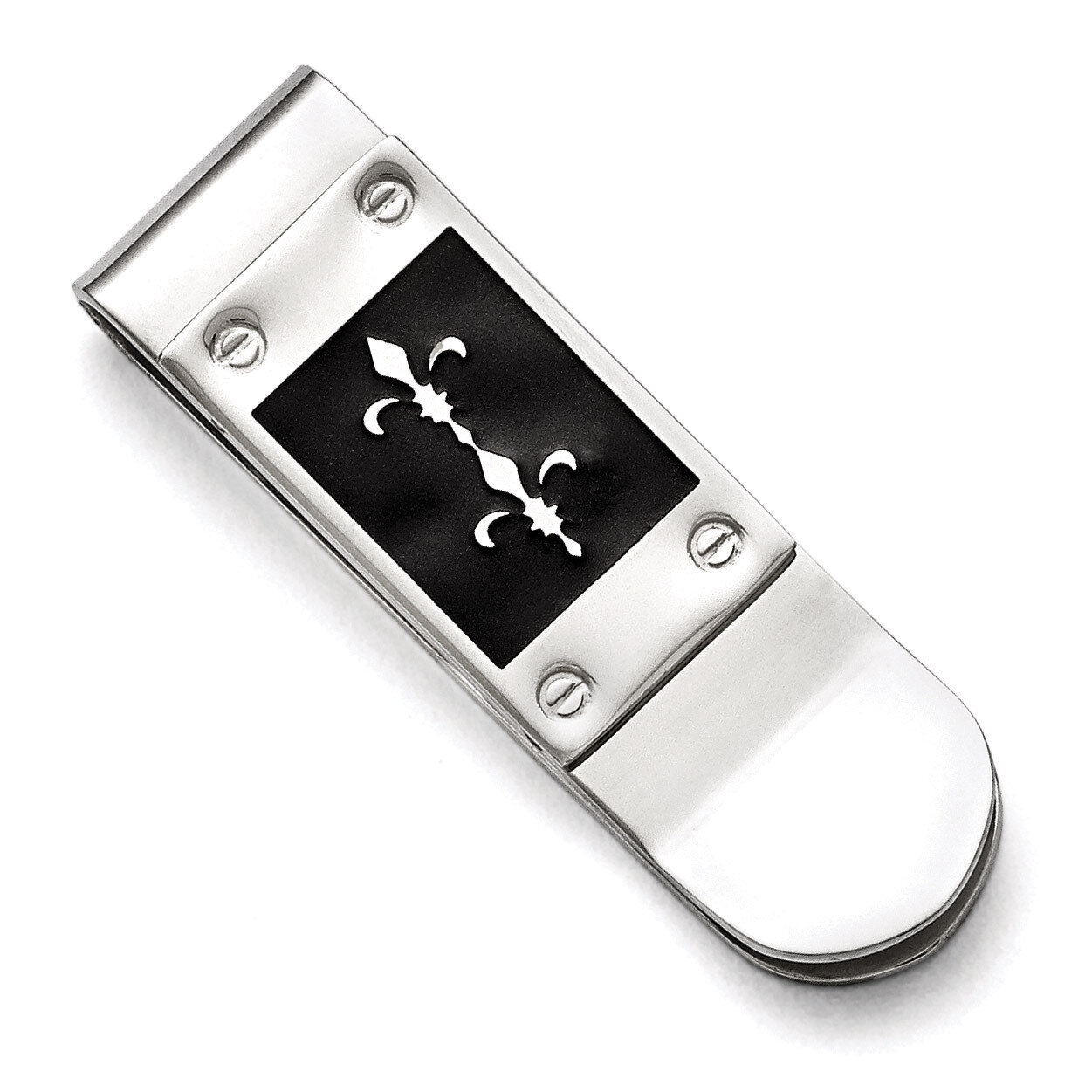 Polished Enameled Fleur de Lis Money Clip - Stainless Steel SRM157 by Chisel, MPN: SRM157, 88677496…