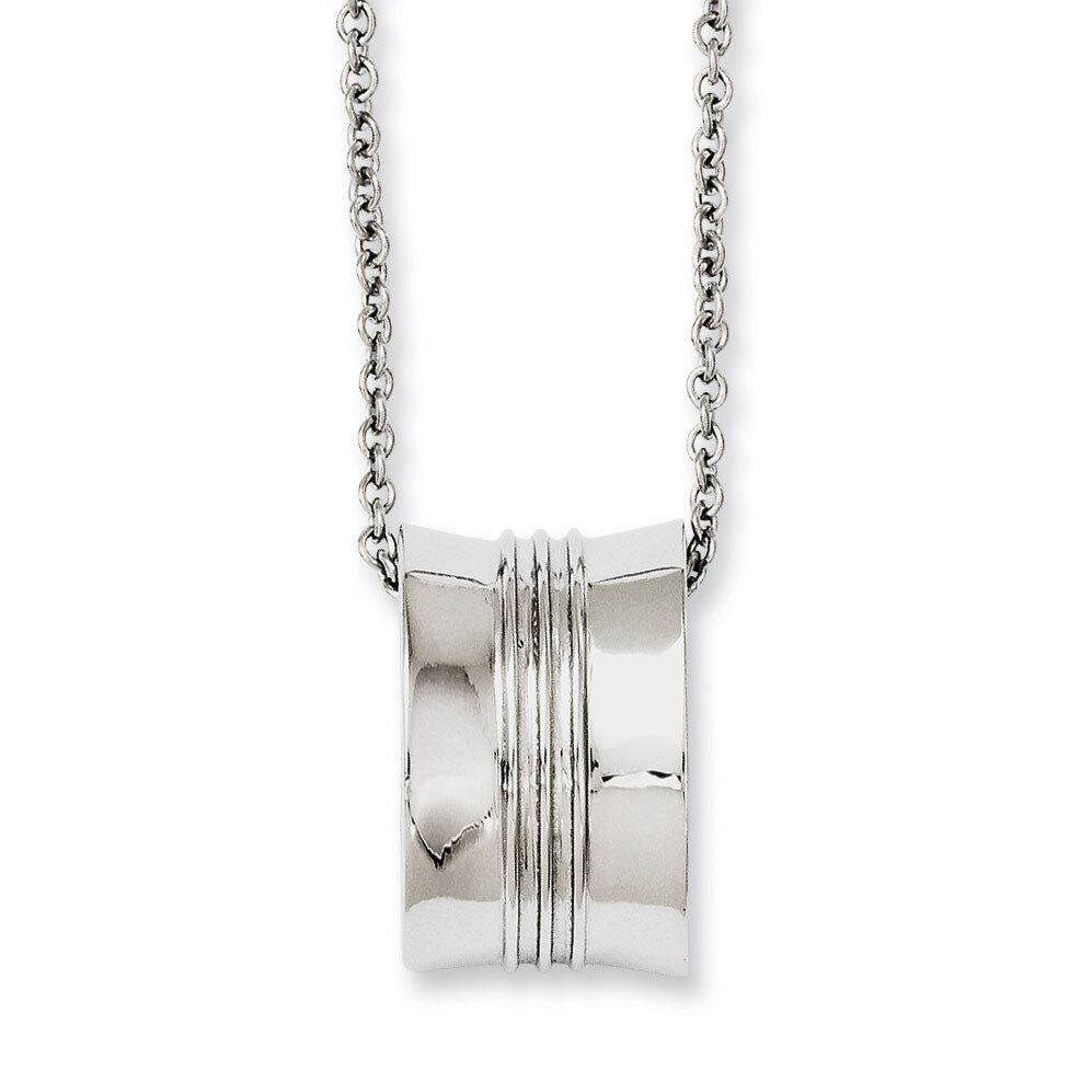 Polished Geometrical Pendant 18 Inch Necklace - Stainless Steel SRN1030 by Chisel, MPN: SRN1030, 88…
