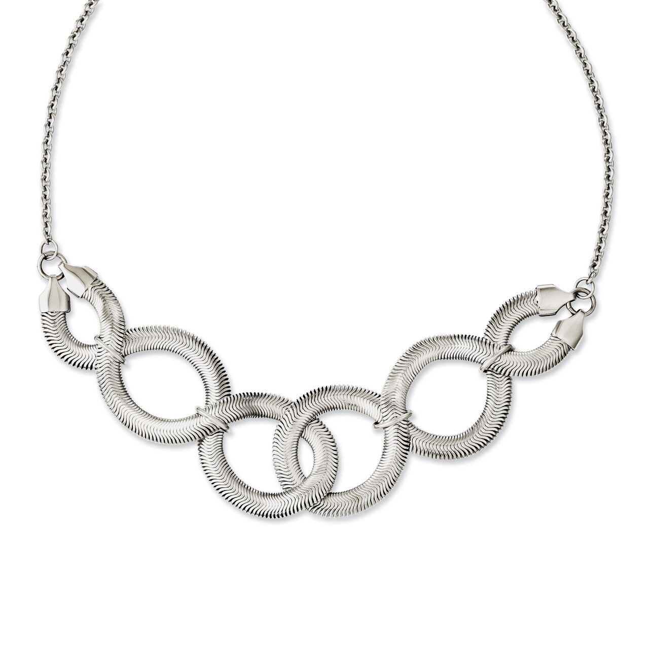 Interlinked Oval 16.5 inch with Extension Necklace - Stainless Steel SRN1118 by Chisel, MPN: SRN111…
