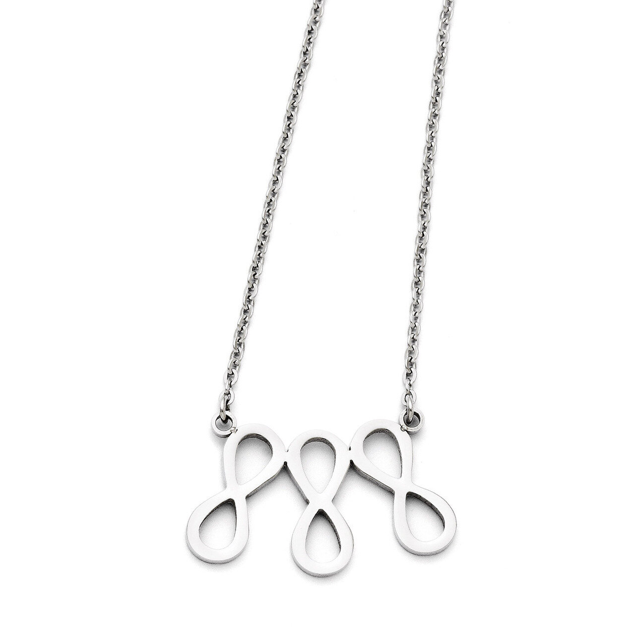 Infinity Symbol Polished Necklace - Stainless Steel SRN1284 by Chisel, MPN: SRN1284, 191101643316