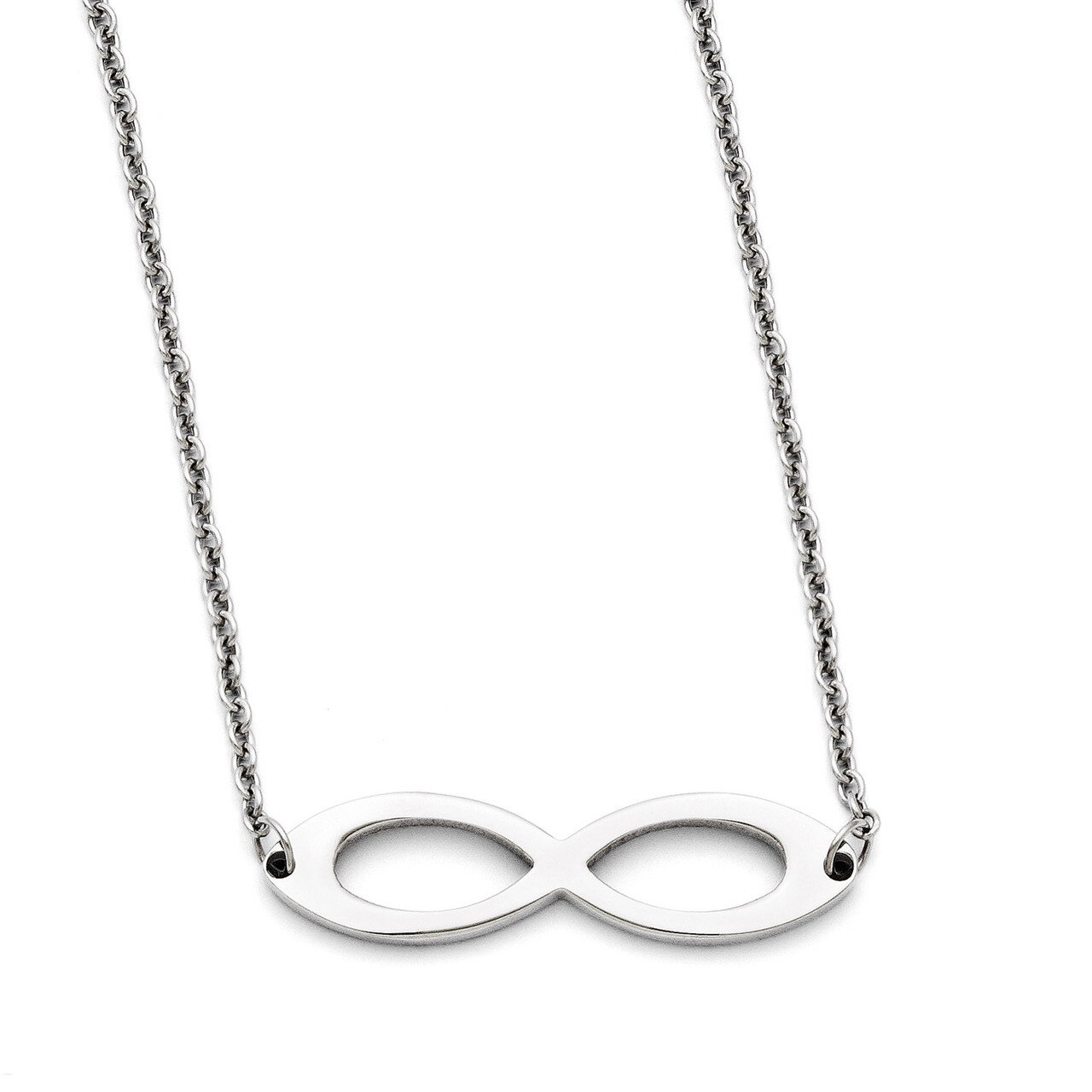 Polished Infinity Symbol Necklace - Stainless Steel SRN1292 by Chisel, MPN: SRN1292, 883957052953