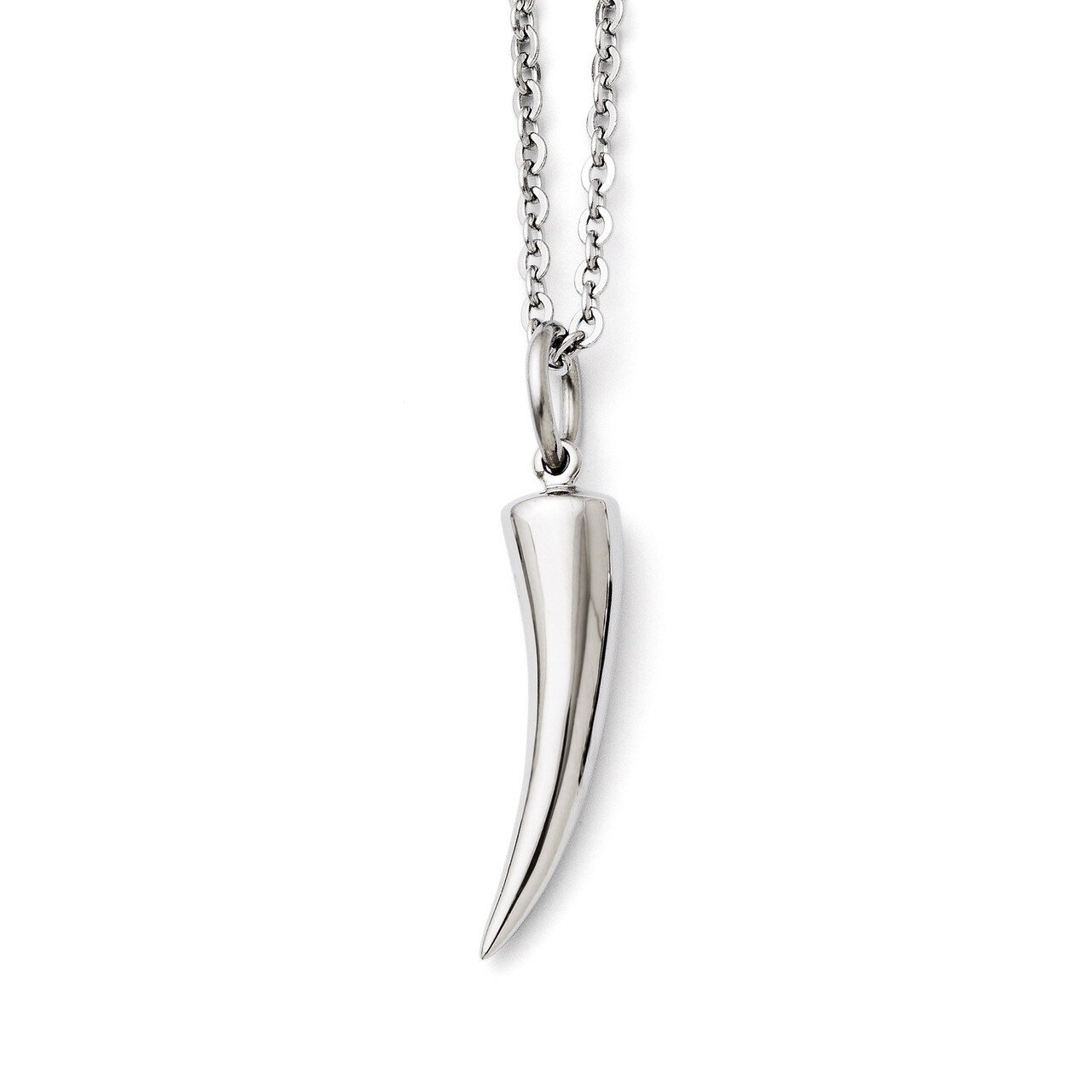 Polished Horn Necklace - Stainless Steel SRN1363