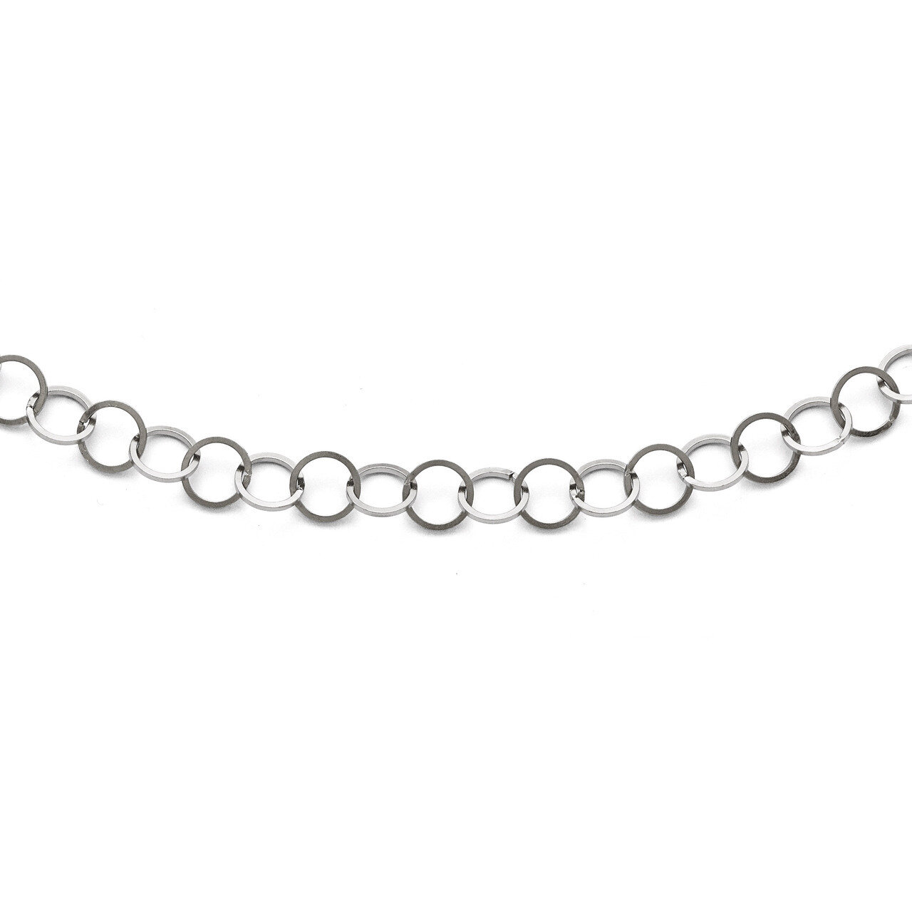 Polished 8MM Circle Link Necklace - Stainless Steel SRN1568
