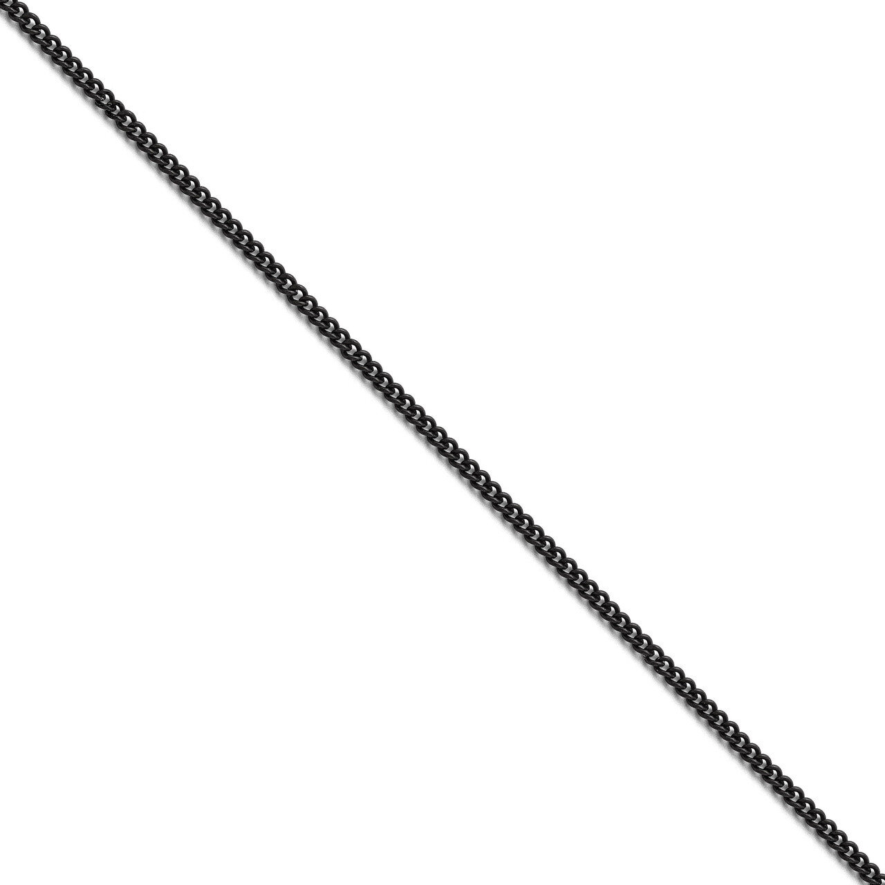 Polished Black IP-plated 2.25mm Round Curb Chain - Stainless Steel SRN1607 by Chisel, MPN: SRN1607,…
