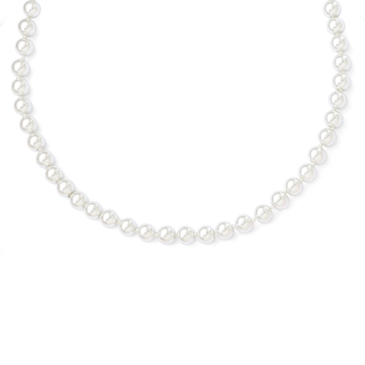 8mm 30in White Simulated Pearl Cord Necklace SRN1771