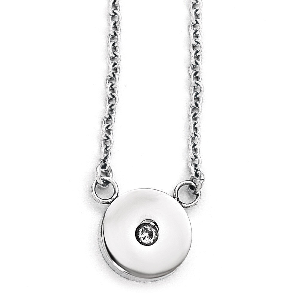 Polished Synthetic Diamond Necklace - Stainless Steel SRN1778-18 by Chisel, MPN: SRN1778-18, 191101…