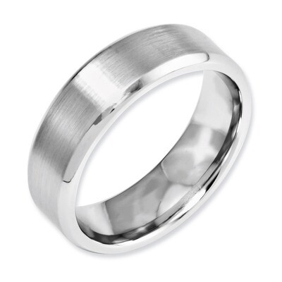Beveled Edge Satin and Polished 7mm Band - Cobalt CC11 by Chisel, MPN: CC11, 886774025049