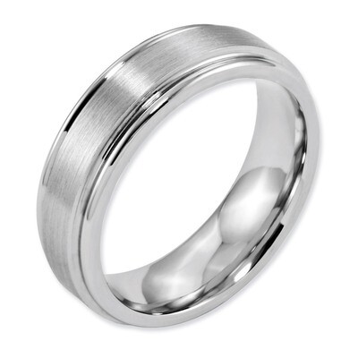 Satin and Polished Ridged Edge 7mm Band - Cobalt CC35 by Chisel, MPN: CC35, 886774028231