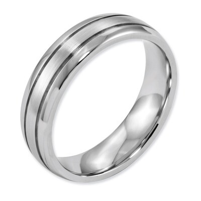 Polished and Satin Grooved 6mm Band - Cobalt CC37 by Chisel, MPN: CC37, 886774028477