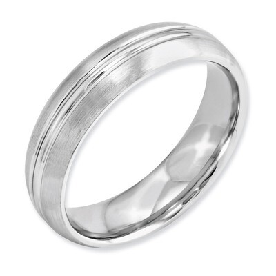 Satin and Polished Grooved 6mm Band - Cobalt CC39 by Chisel, MPN: CC39, 886774028675