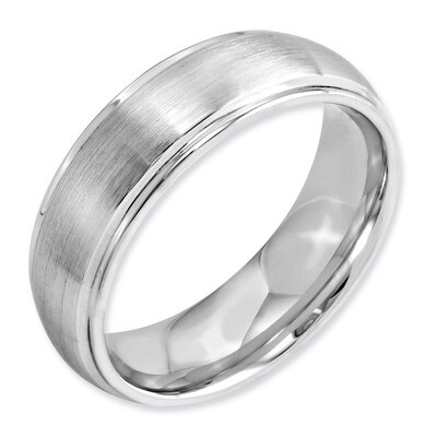Satin and Polished 7mm Ridged Edge Band - Cobalt CC40 by Chisel, MPN: CC40, 886774028804