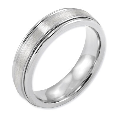 Sterling Silver Inlay Satin and Polished 6mm Band - Cobalt CC46 by Chisel, MPN: CC46, 886774029627