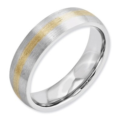 14k Gold Inlay Satin 6mm Band - Cobalt CC51 by Chisel, MPN: CC51, 886774030319