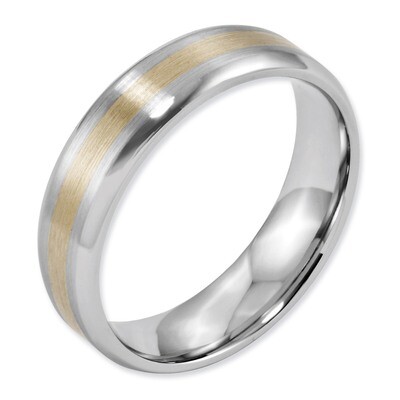 14k Gold Inlay Satin and Polished 6mm Band - Cobalt CC52 by Chisel, MPN: CC52, 886774030364