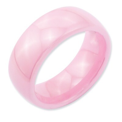 Pink 8mm Polished Band - Ceramic CER29 by Chisel, MPN: CER29, 883957223339