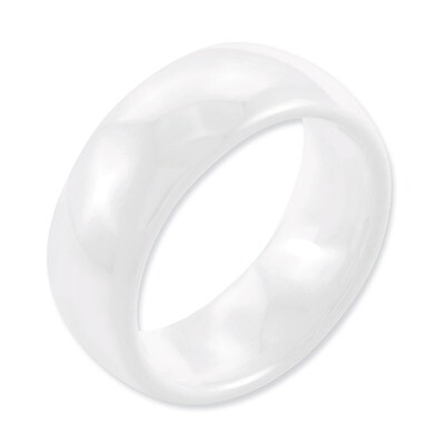 White 8mm Polished Band - Ceramic CER2 by Chisel, MPN: CER2, 883957222844