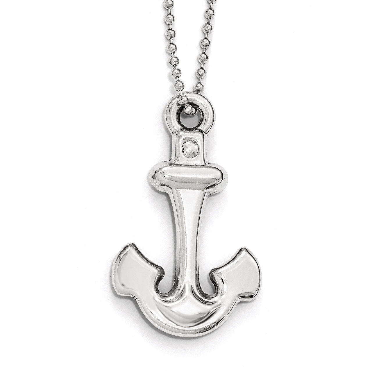 Polished Anchor Necklace - Stainless Steel SRN1816-22