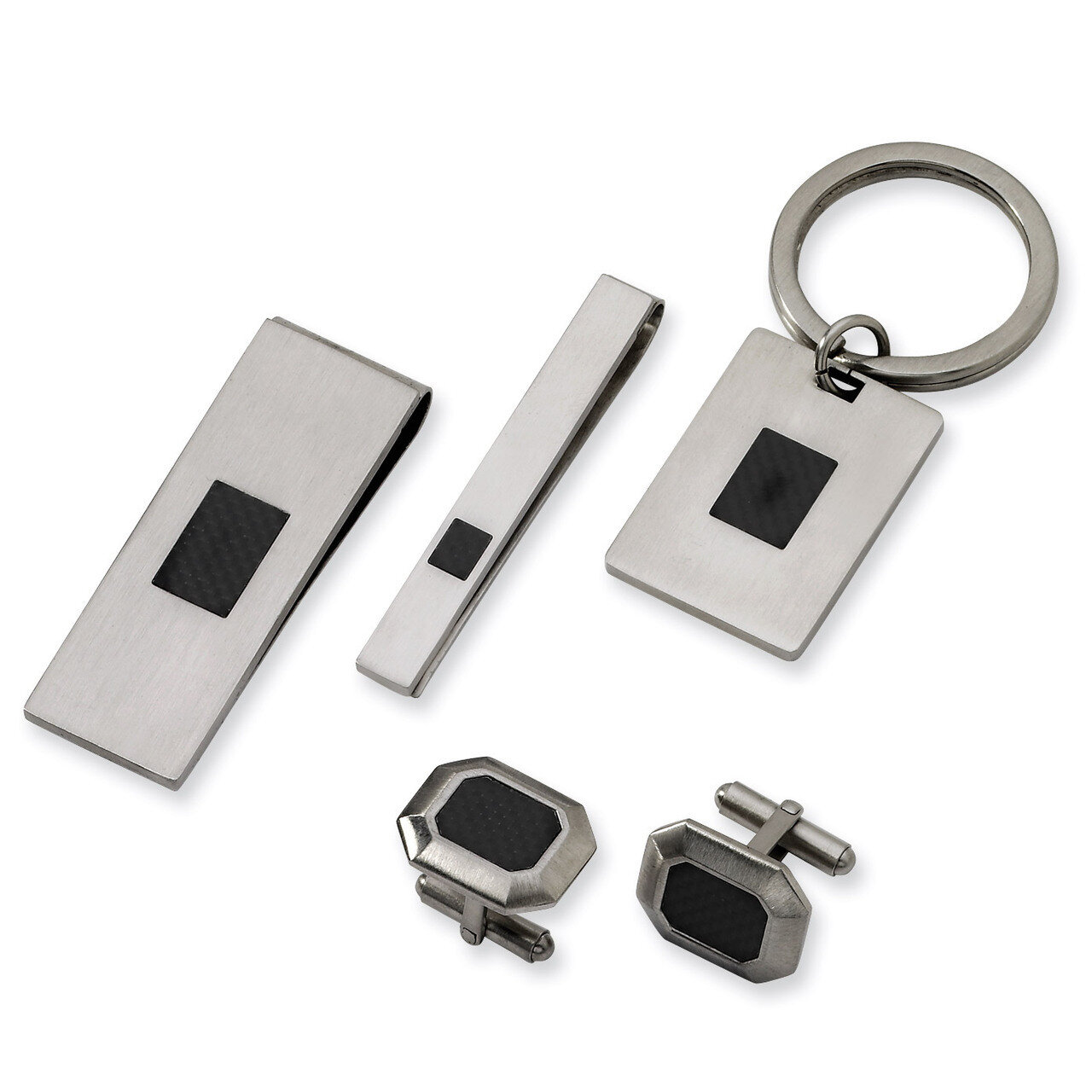 Black Carbon Fiber 4-piece Boxed Set - Stainless Steel SRSET7 by Chisel, MPN: SRSET7, 883957751054