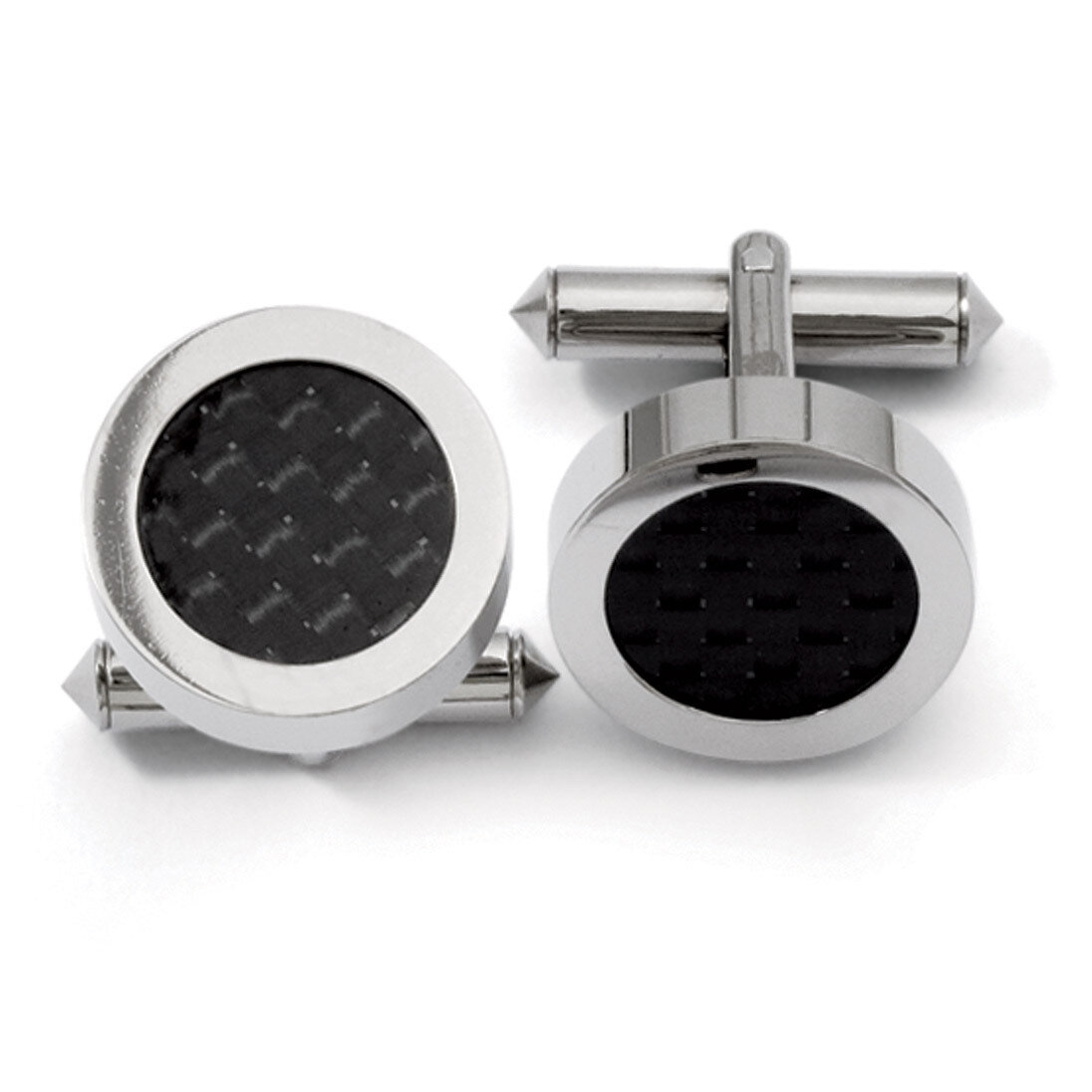 Black Carbon Fiber Cufflinks - Titanium TBC112