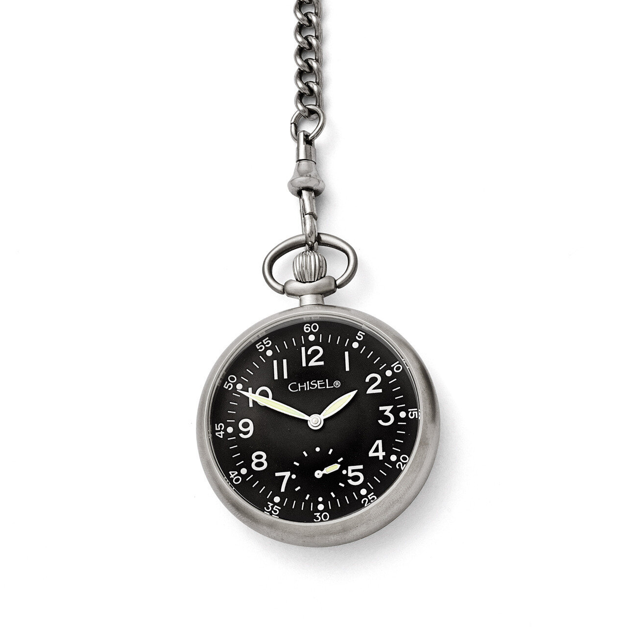 Stainless Steel Black Dial Pocket Watch TPW88