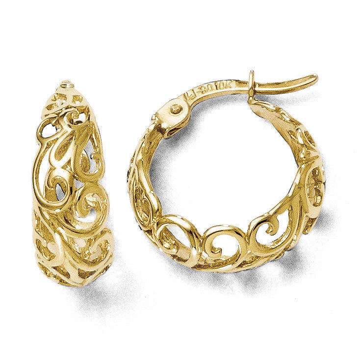 Polished Hinged Hoop Earrings - 10k Gold HB-10LE101