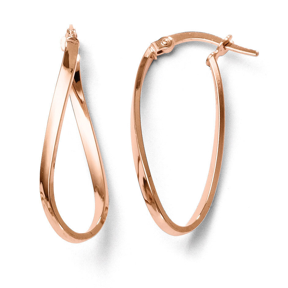 Leslie&#39;s 10k and Rose Gold-plated Polished Hinged Hoop Earrings, MPN: 10LE140, 886774569055