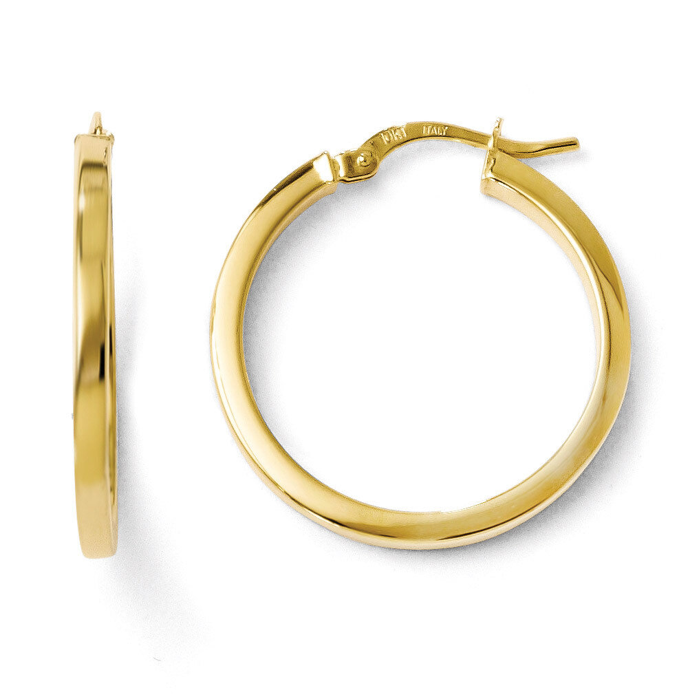 Leslie&#39;s Polished Hinged Hoop Earrings - 10k Gold HB-10LE185, MPN: 10LE185, 883957025094