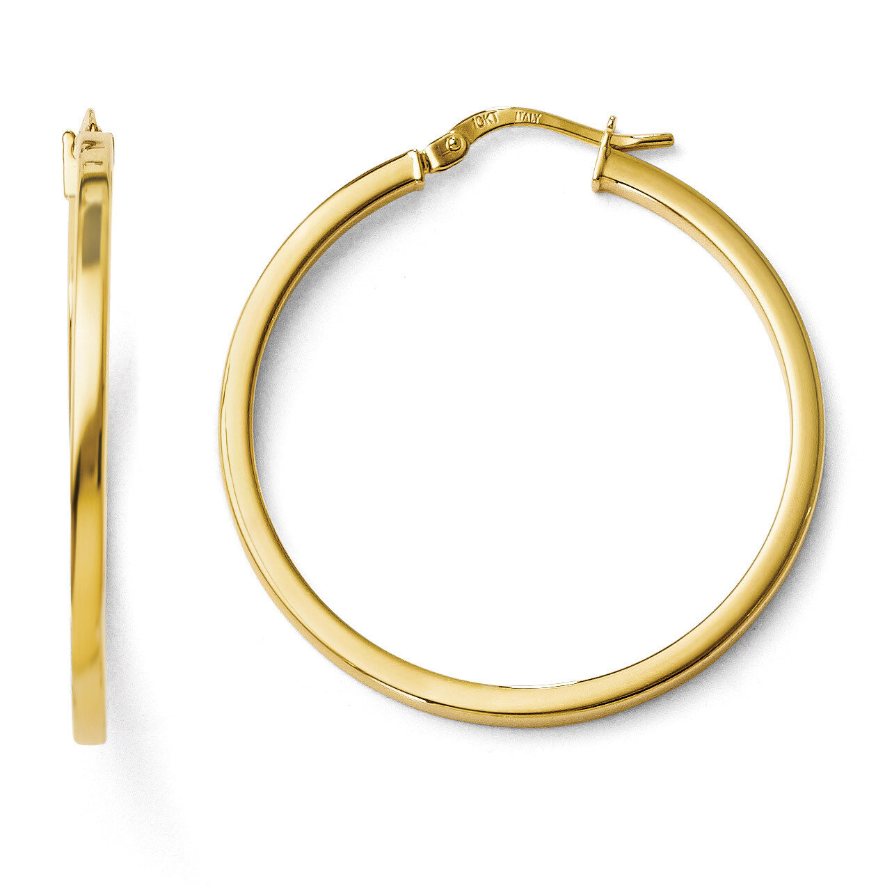 Leslie&#39;s Polished Hinged Hoop Earrings - 10k Gold HB-10LE187, MPN: 10LE187, 883957025087