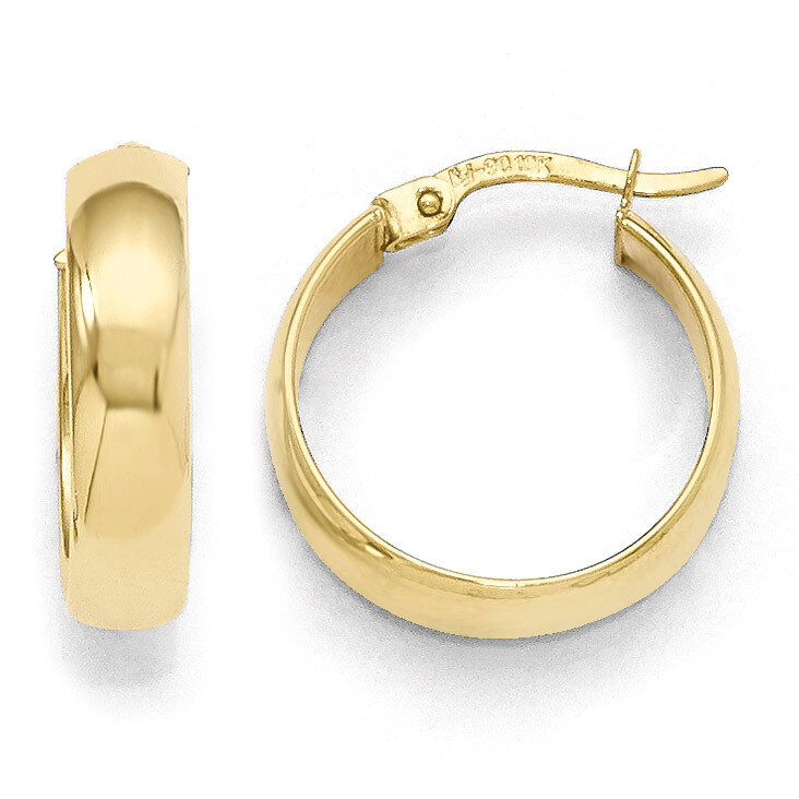 Polished Hinged Hoop Earrings - 10k Gold HB-10LE213