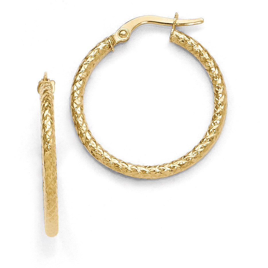 Leslie&#39;s Polished and Textured Hinged Hoop Earrings - 10k Gold HB-10LE248, MPN: 10LE248, 8867749669…